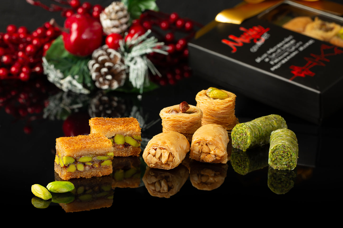 Mughe Gourmet Assortimento di baklava turca Confezione regalo da 150 g - Assortimento di pasticceria da forno XSmall