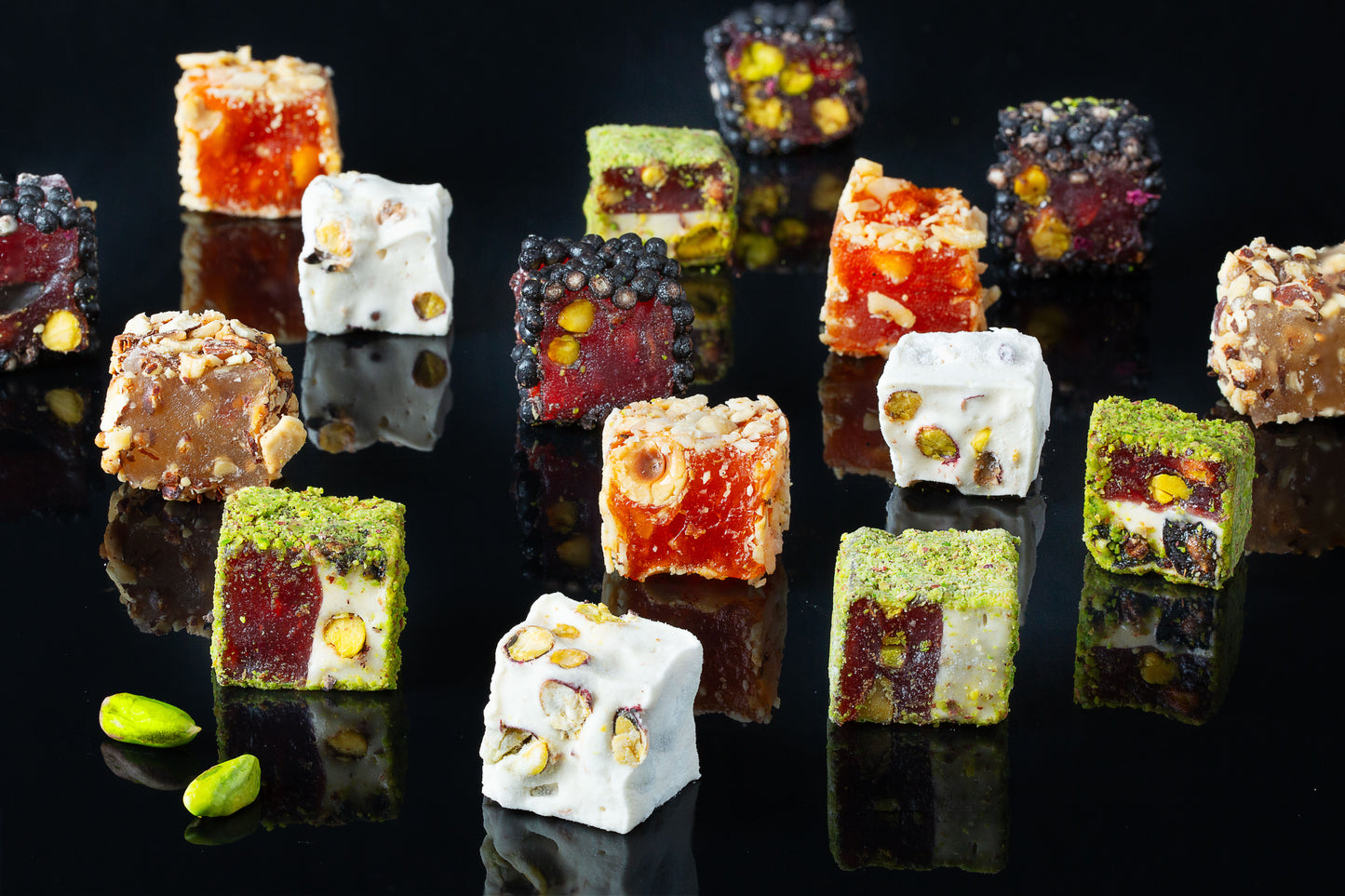 Mughe Lokum Turkish Delight - Confezione regalo con assortimento di caramelle di lusso Sultan - 1,44 libbre/650 g