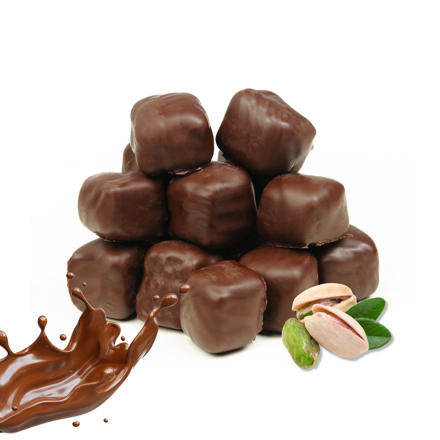 Lussuosa delizia turca Lokum ricoperta di cioccolato con pistacchio 300 g - Regalo di dolci gourmet Mughe da 10,6 once