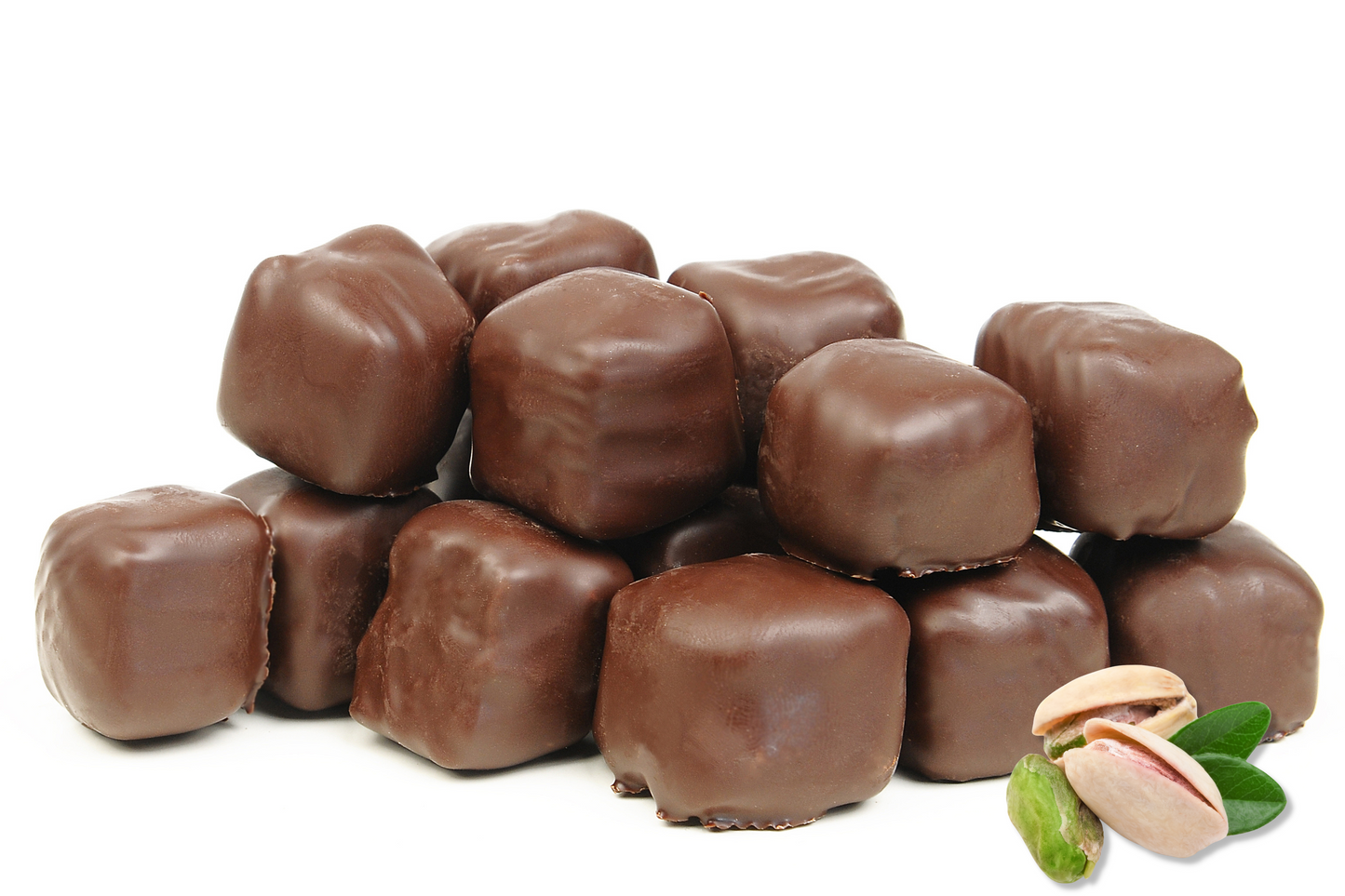 Lussuosa delizia turca Lokum ricoperta di cioccolato con pistacchio 300 g - Regalo di dolci gourmet Mughe da 10,6 once
