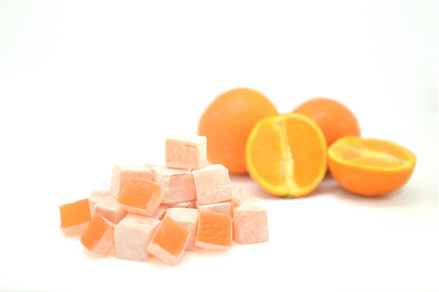 Confezione regalo di caramelle Mughe Lokum Turkish Delight - 13,05 once-370 g-40 pezzi - Gusti di frutta vegan halal rosa, fragola, limone, arancia, menta - Regali per occasioni speciali