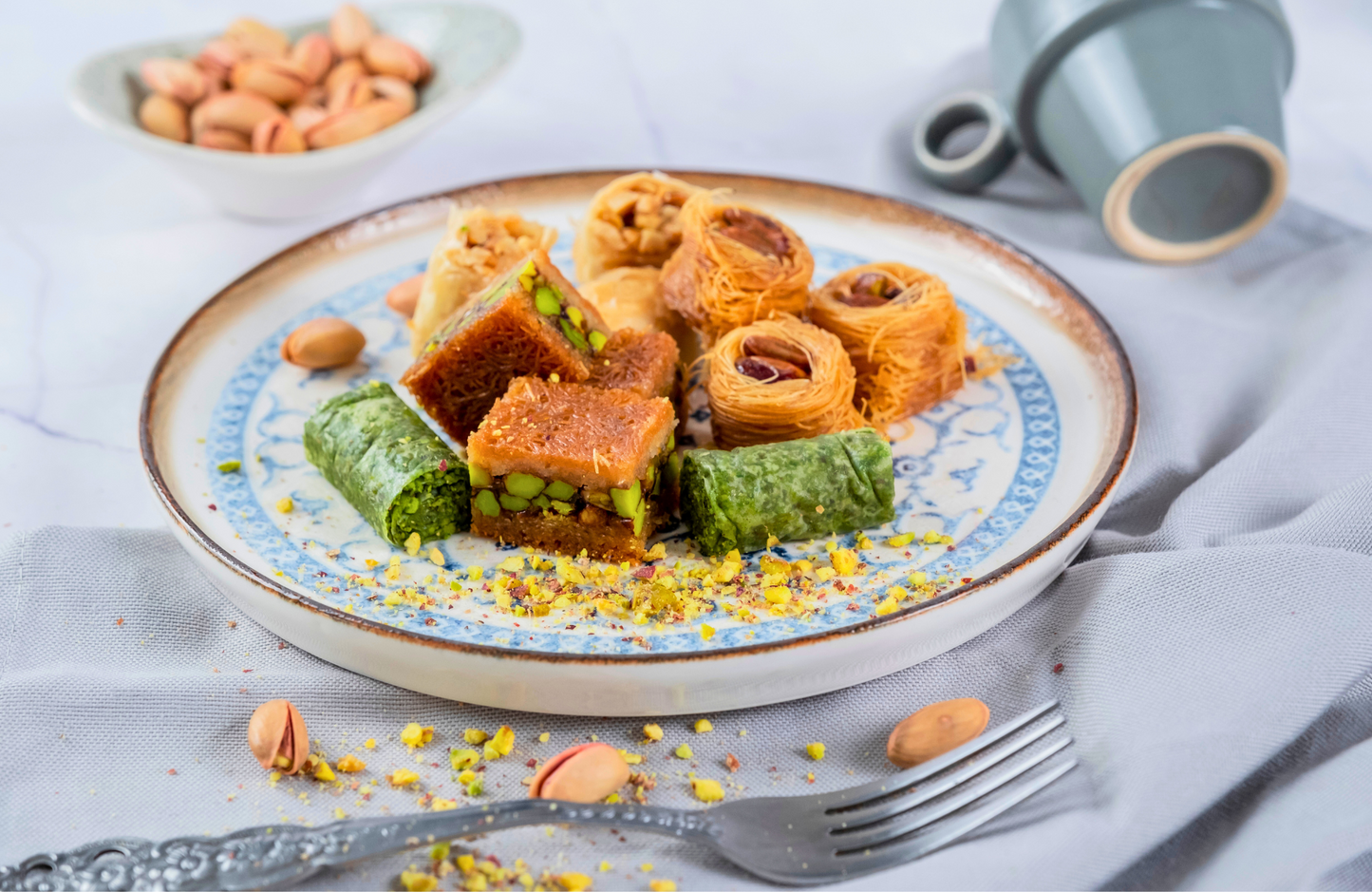 Mughe Gourmet Assortimento di baklava turca Confezione regalo da 150 g - Assortimento di pasticceria da forno XSmall