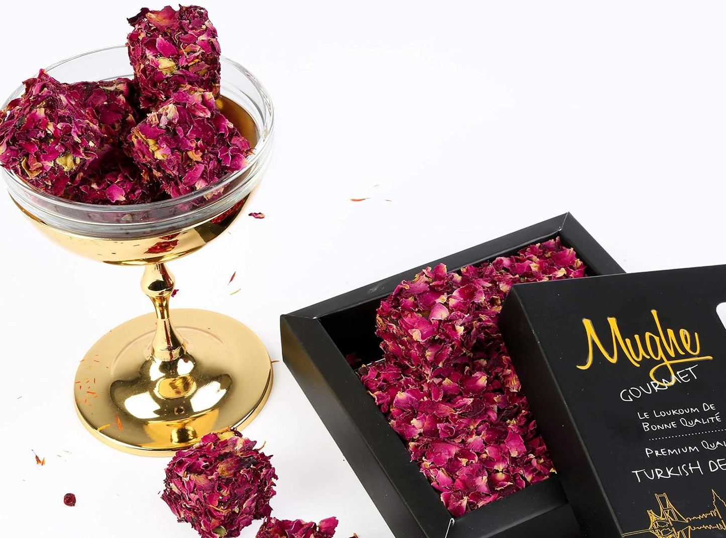 
                  
                    Lokum Turkish Delight vegano e senza glutine: vero petalo di rosa ricoperto (360 g-13 once) | Al gusto di pistacchio e melograno
                  
                