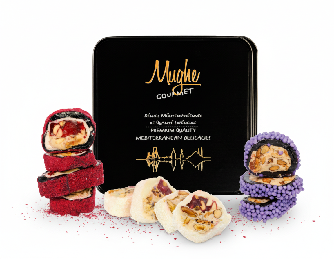 
                  
                    Luxury Creamy Crunch Turkish Delight Gift Box - Premium Hazelnut Lokum 350g | Mughe Gourmet
                  
                