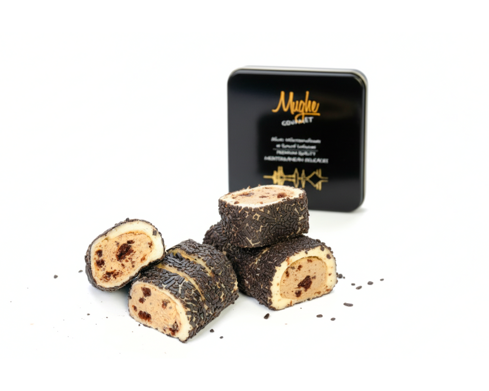 Luxury Turkish Delight with Cookie Crumble Cream & Chocolate Sprinkles - Premium Lokum Gift Tin 350g | Mughe Gourmet