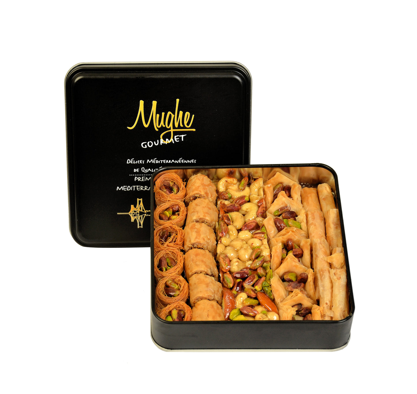 
                  
                    Luxury Pistachio Baklava Assortment Gift Box — Authentic Turkish Sweets 385g -  0.85 lb | Mughe Gourmet
                  
                