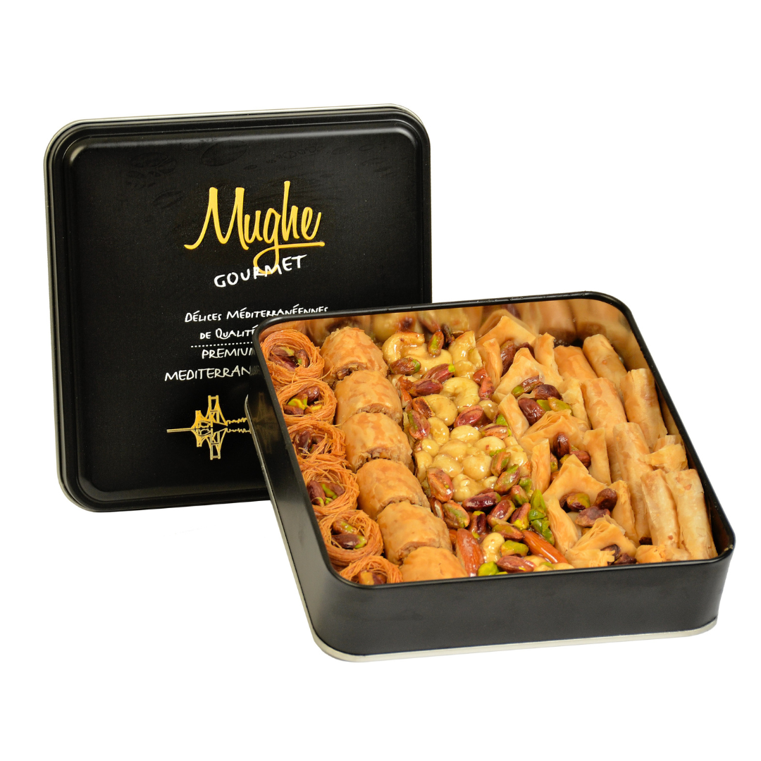
                  
                    Luxury Pistachio Baklava Assortment Gift Box — Authentic Turkish Sweets 385g -  0.85 lb | Mughe Gourmet
                  
                